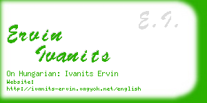 ervin ivanits business card